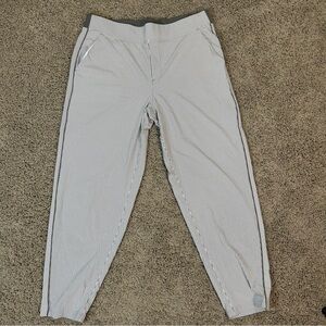 Athleta Brooklyn Textured Pants Womens 16(34x27) Stripe Pull On Tapered Stretch